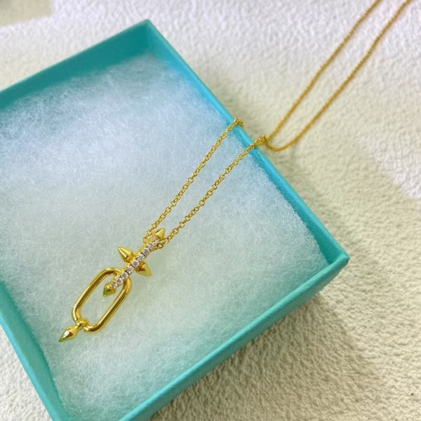 Classic Brand Tiffany Necklace New Diamond studded Willow Nail Necklace Factory Direct Sales Free Shipping