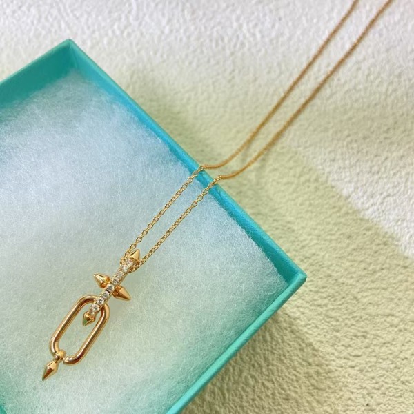 Classic Brand Tiffany Necklace New Diamond studded Willow Nail Necklace Factory Direct Sales Free Shipping