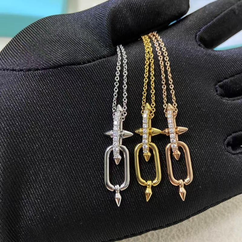 Classic Brand Tiffany Necklace New Diamond studded Willow Nail Necklace Factory Direct Sales Free Shipping