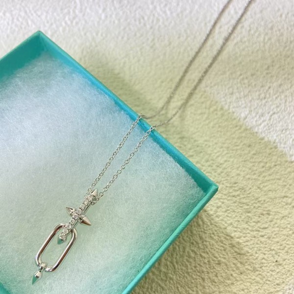 Classic Brand Tiffany Necklace New Diamond studded Willow Nail Necklace Factory Direct Sales Free Shipping
