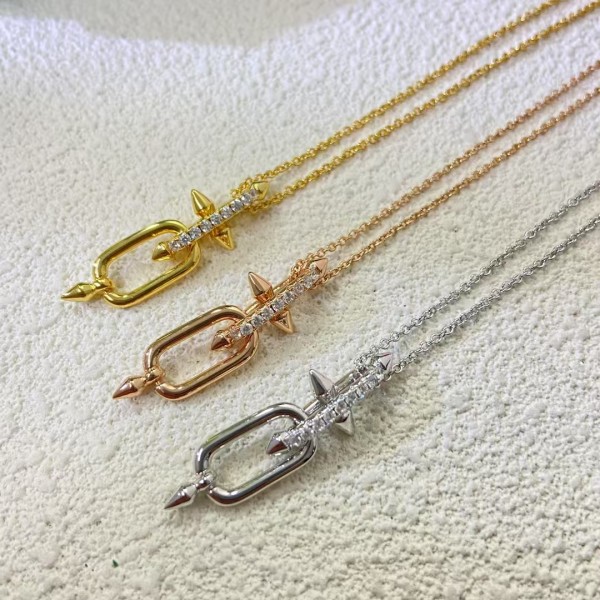 Classic Brand Tiffany Necklace New Diamond studded Willow Nail Necklace Factory Direct Sales Free Shipping 