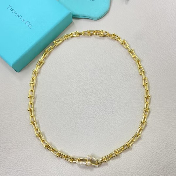 Classic Brand Tiffany Necklace New Diamond studded Double U Necklace Factory Direct Sales Free Shipping