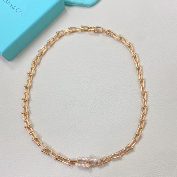 Classic Brand Tiffany Necklace New Diamond studded Double U Necklace Factory Direct Sales Free Shipping