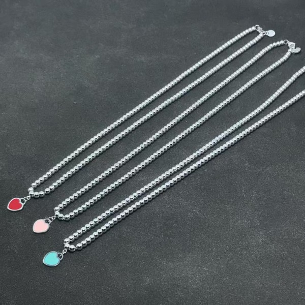Classic Brand Tiffany Necklace New Buddhist bead peach heart necklace Factory Direct Sales Free Shipping