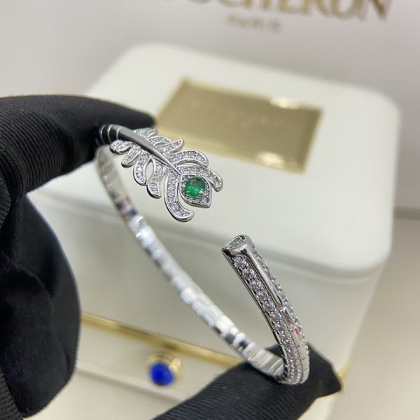 Classic brand Boucheron New Full Diamond Feather Bracelet Factory Direct Sales with Free Shipping