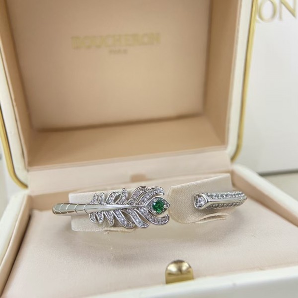 Classic brand Boucheron New Full Diamond Feather Bracelet Factory Direct Sales with Free Shipping