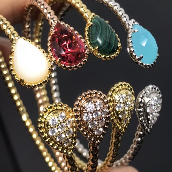 Classic brand Boucheron New diamond inlaid mother of pearl water droplet bracelet Factory Direct Sales with Free Shipping 