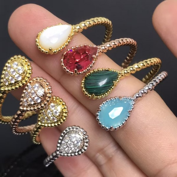 Classic brand Boucheron New diamond inlaid mother of pearl water droplet bracelet Factory Direct Sales with Free Shipping