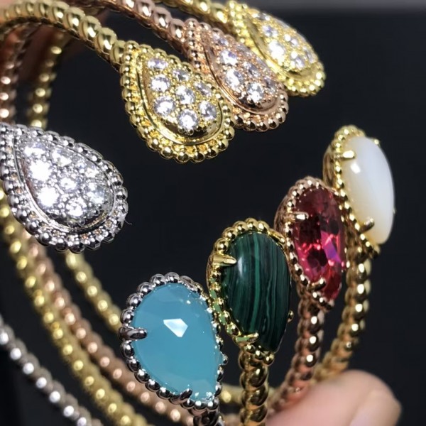 Classic brand Boucheron New diamond inlaid mother of pearl water droplet bracelet Factory Direct Sales with Free Shipping