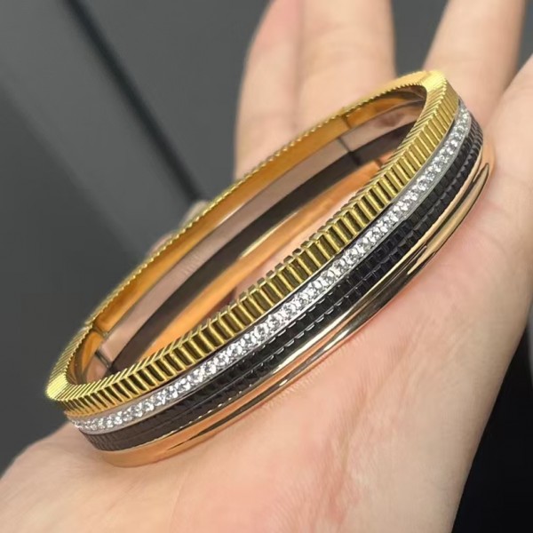 Classic brand Boucheron High version diamond studded gear bracelet Factory Direct Sales with Free Shipping