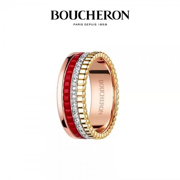 Classic brand Boucheron New version of rotatable color separation couple ring Factory Direct Sales with Free Shipping