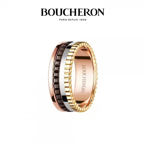 Classic brand Boucheron New version of rotatable color separation couple ring Factory Direct Sales with Free Shipping