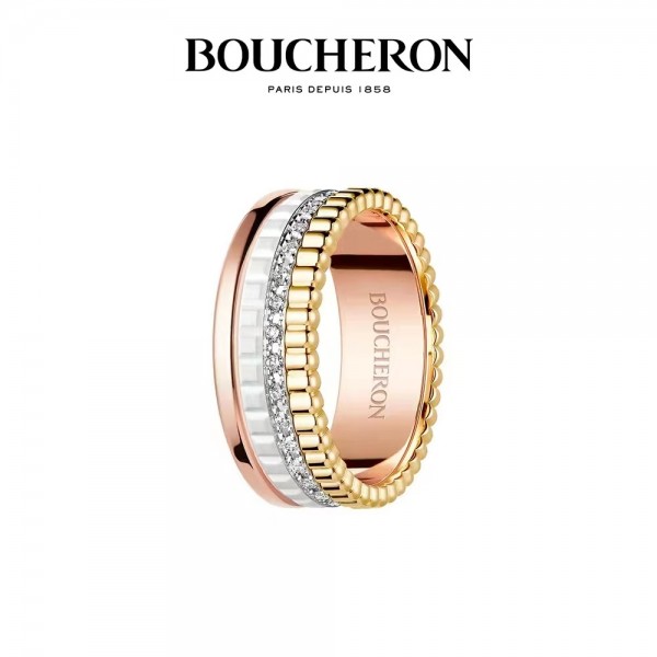 Classic brand Boucheron New version of rotatable color separation couple ring Factory Direct Sales with Free Shipping