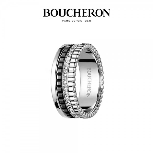 Classic brand Boucheron New version of rotatable color separation couple ring Factory Direct Sales with Free Shipping