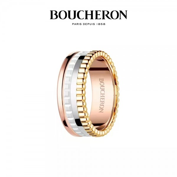 Classic brand Boucheron New version of rotatable color separation couple ring Factory Direct Sales with Free Shipping