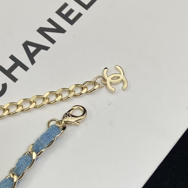 Classic brand Chanel necklace New denim blue double C necklace factory direct sales free shipping 