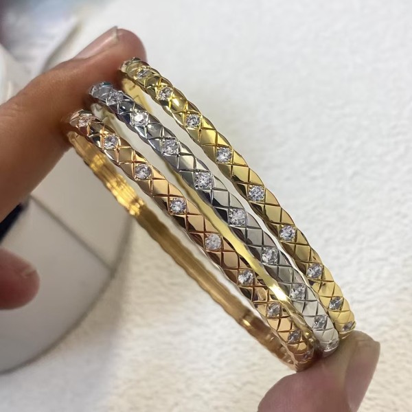 Classic brand Chanel bracelet High version narrow diamond grid bracelet factory direct sales free shipping