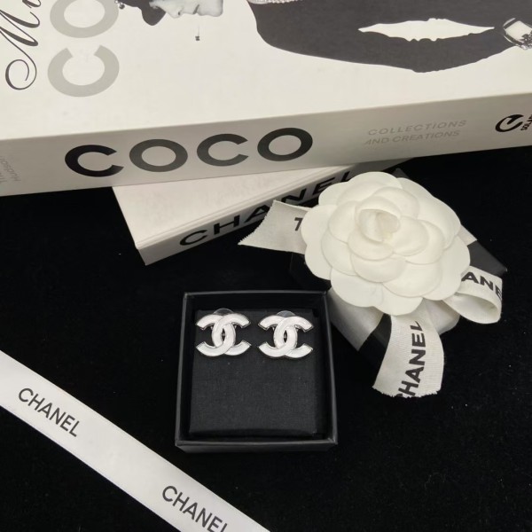 Classic brand Chanel earrings New Double C Enamel Earrings factory direct sales free shipping