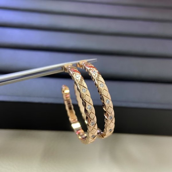 Classic brand Chanel earrings New diamond studded diamond grid earrings factory direct sales free shipping
