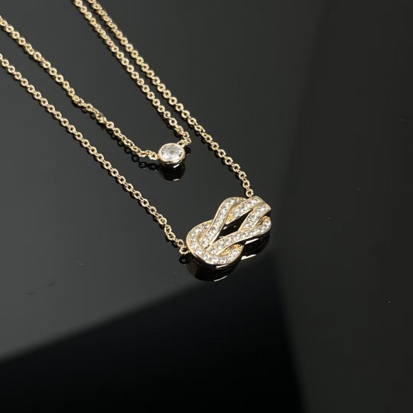 Light luxury brand FRED New Starry Sky 8-Character Double Layer Necklace Factory Direct Sales Free Shipping