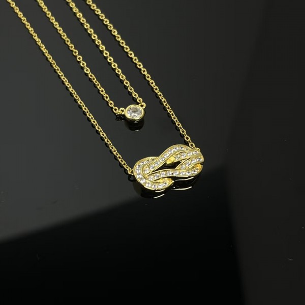 Light luxury brand FRED New Starry Sky 8-Character Double Layer Necklace Factory Direct Sales Free Shipping 