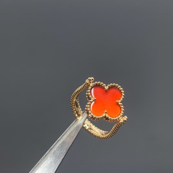Classic brand Van Cleef&Arpels New Rotating Clover Ring factory direct sales free shipping
