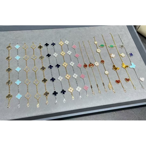 High Quality Classic Clover 5 flowers Bracelet for Women Natural Gemstone Wedding And Engagement Accessories 