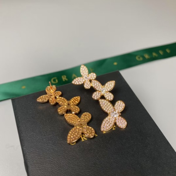 Classic brand graff New high-quality butterfly studded diamond earrings Factory Direct Sales with Free Shipping