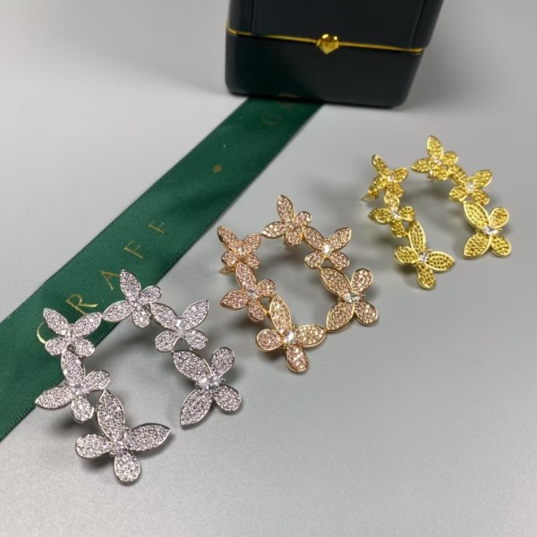 Classic brand graff New high-quality butterfly studded diamond earrings Factory Direct Sales with Free Shipping 