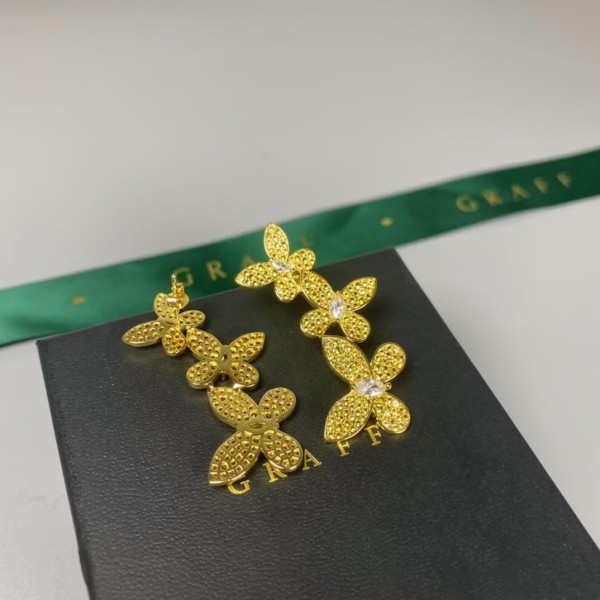 Classic brand graff New high-quality butterfly studded diamond earrings Factory Direct Sales with Free Shipping