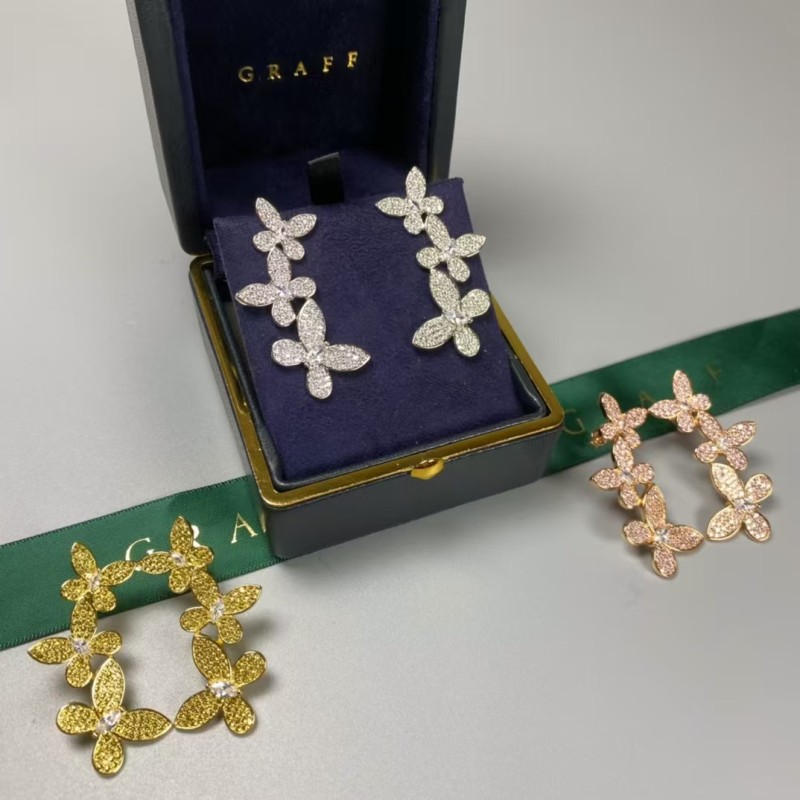 Classic brand graff New high-quality butterfly studded diamond earrings Factory Direct Sales with Free Shipping