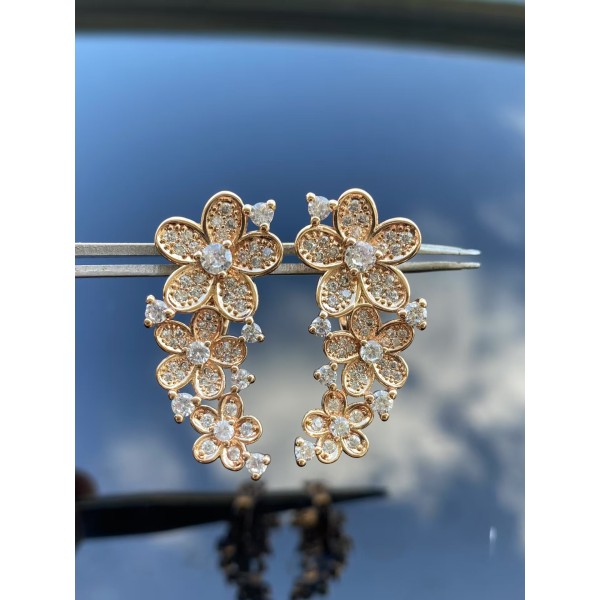 Classic brand graff New high-quality floral full diamond earrings Factory Direct Sales with Free Shipping